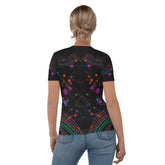 Colorful brushstroke pattern on Women's T-Shirt.